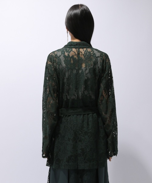 HARE（ハレ）の「レースデザインミドルジャケット(HARE)（テーラードジャケット・レディース・ブラック/グリーン・FREE）」の17枚目の写真