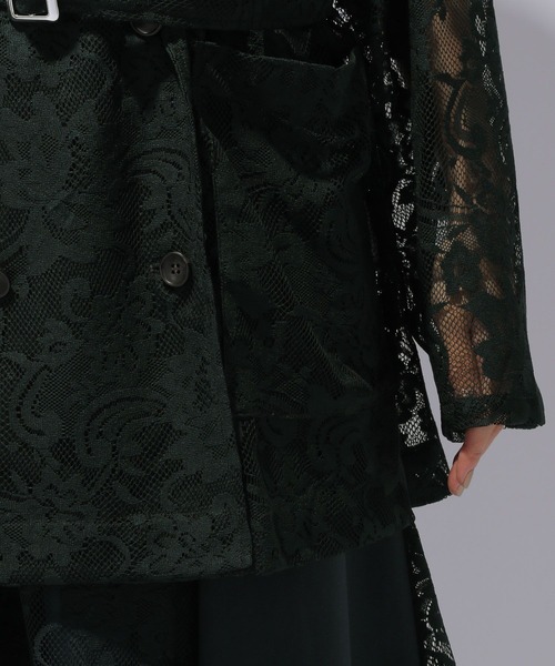HARE（ハレ）の「レースデザインミドルジャケット(HARE)（テーラードジャケット・レディース・ブラック/グリーン・FREE）」の12枚目の写真
