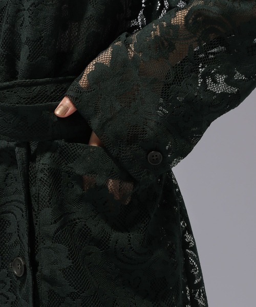 HARE（ハレ）の「レースデザインミドルジャケット(HARE)（テーラードジャケット・レディース・ブラック/グリーン・FREE）」の11枚目の写真