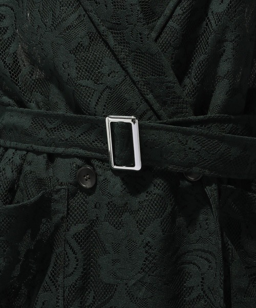 HARE（ハレ）の「レースデザインミドルジャケット(HARE)（テーラードジャケット・レディース・ブラック/グリーン・FREE）」の10枚目の写真
