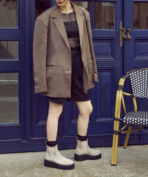 Mode et Jacomo（モードエジャコモ）の「厚底サイドゴアブーツ（ブーツ・レディース・クリーム/ブラック/ブラック系その他4・22.5cm/23cm/23.5cm/24cm/24.5cm）」の16枚目の写真