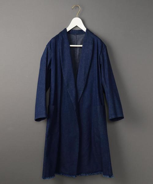 BEAUTY&YOUTH UNITED ARROWS（ビューティーアンドユースユナイテッドアローズ）の「＜6(ROKU)＞FRINGE COAT/ｶﾞｳﾝｺｰﾄ◆（その他アウター・レディース・ベージュ/ネイビー・36/38）」の8枚目の写真