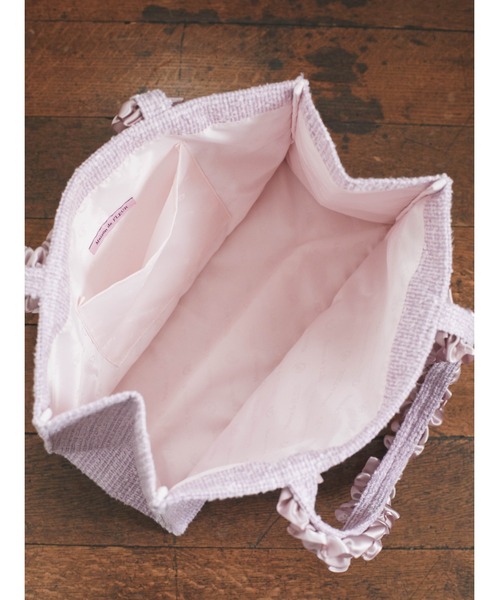 Maison de FLEUR（メゾンドフルール）の「EC限定ツイードスクエアトートMバッグ（トートバッグ・レディース・ブラック/ピンク・FREE）」の5枚目の写真