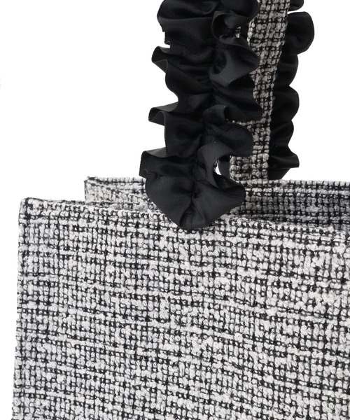 Maison de FLEUR（メゾンドフルール）の「EC限定ツイードスクエアトートMバッグ（トートバッグ・レディース・ブラック/ピンク・FREE）」の12枚目の写真