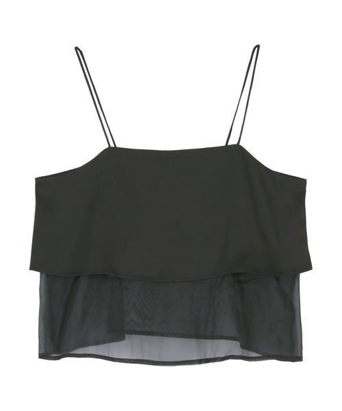 titivate（ティティベイト）の「マットサテンオーガンジーキャミソール（キャミソール・レディース・ブラック/アイボリー/ブルー・M）」の2枚目の写真