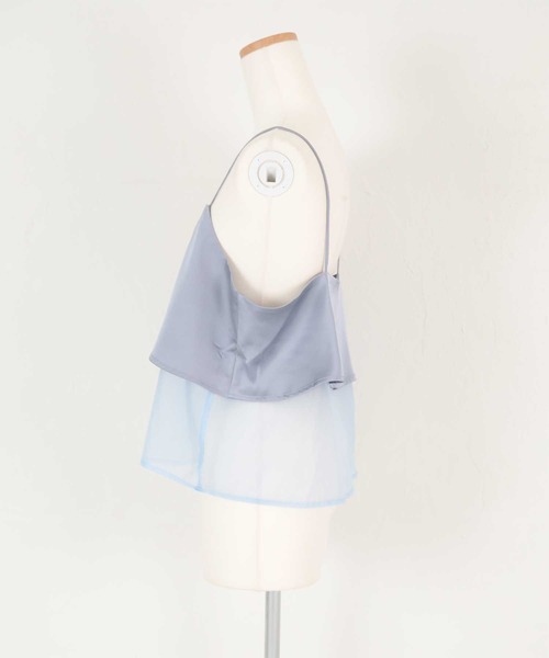 titivate（ティティベイト）の「マットサテンオーガンジーキャミソール（キャミソール・レディース・ブラック/アイボリー/ブルー・M）」の5枚目の写真
