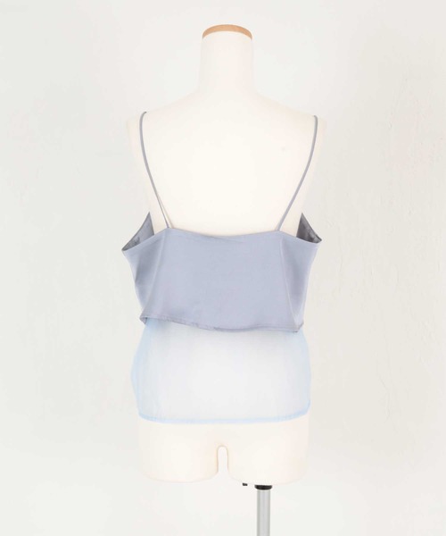 titivate（ティティベイト）の「マットサテンオーガンジーキャミソール（キャミソール・レディース・ブラック/アイボリー/ブルー・M）」の6枚目の写真