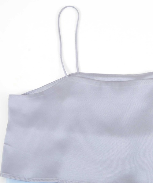 titivate（ティティベイト）の「マットサテンオーガンジーキャミソール（キャミソール・レディース・ブラック/アイボリー/ブルー・M）」の7枚目の写真