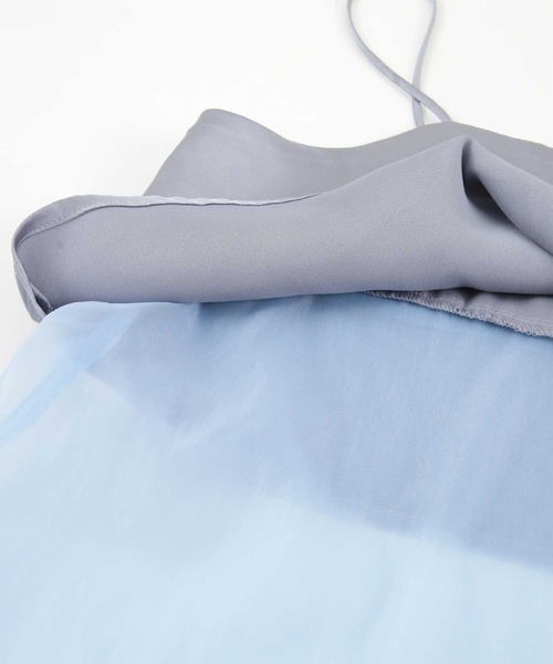 titivate（ティティベイト）の「マットサテンオーガンジーキャミソール（キャミソール・レディース・ブラック/アイボリー/ブルー・M）」の8枚目の写真