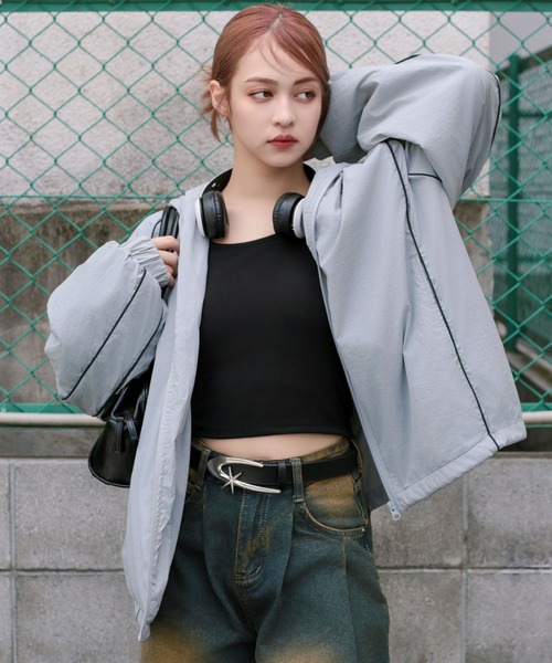 SPINNS（スピンズ）の「ストリート＆グランジ/ナイロンジャケット パイピング（ナイロンジャケット・メンズ・ネイビー/ブラック/グレー・ONESIZE）」の22枚目の写真