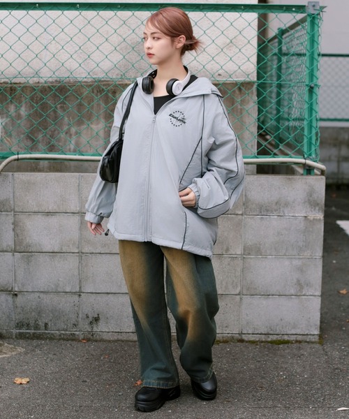 SPINNS（スピンズ）の「ストリート＆グランジ/ナイロンジャケット パイピング（ナイロンジャケット・メンズ・ネイビー/ブラック/グレー・ONESIZE）」の17枚目の写真