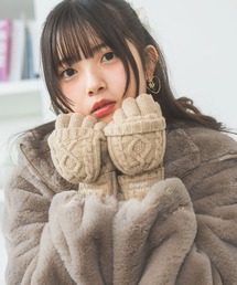 repipi armario | ハートボタンケーブルミトン(手袋)