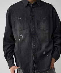 AZUL by moussy | AZUL DENIM ダメージシャツ(シャツ/ブラウス)