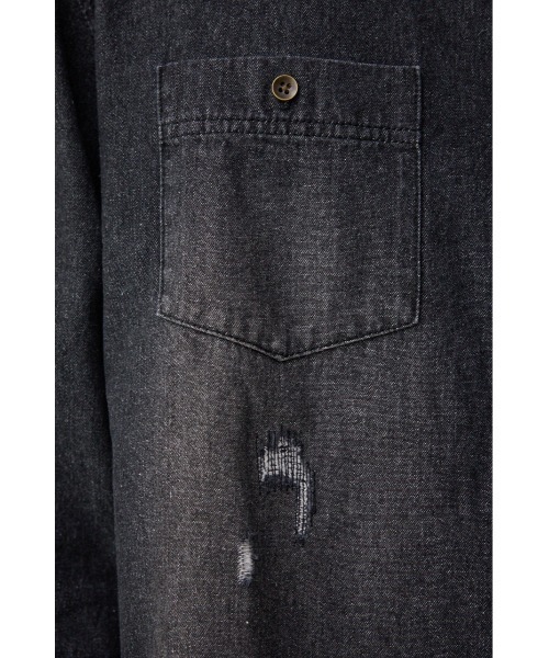 AZUL by moussy(アズールバイマウジー)の「AZUL DENIM ダメージシャツ(シャツ/ブラウス・メンズ・ブラック/ブルー・LARGE/MEDIUM)」の13枚目の写真