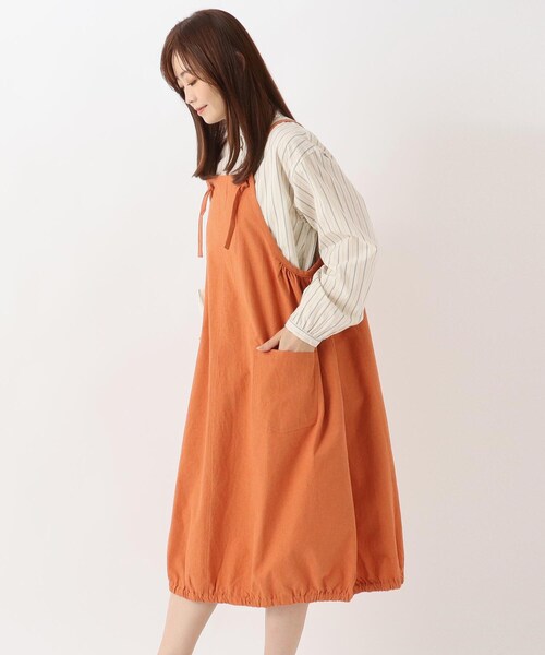 肩ひも裾ゴム入りバルーンワンピース（ワンピース）｜one 