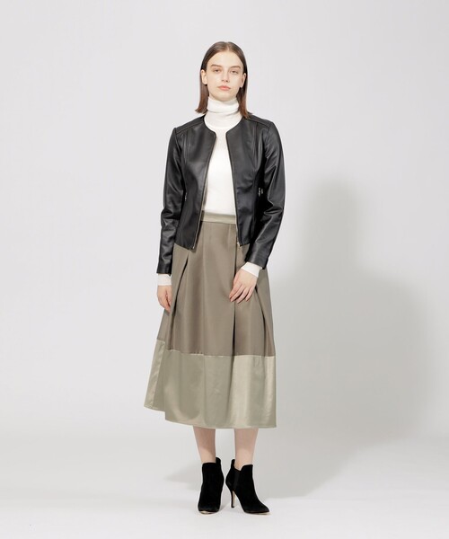 【セール】【EPOCA STORIA】 ソフトラムレザー ノーカラージャケット 《WEB＆EPOCA THE SHOP店舗限定》（ブルゾン）｜EPOCA（エポカ）