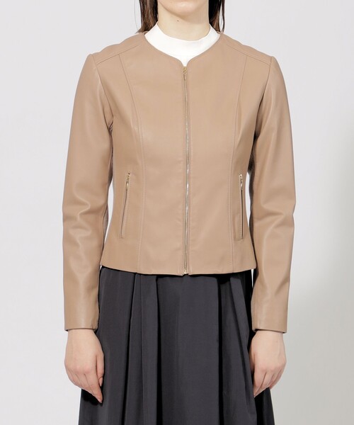 【セール】【EPOCA STORIA】 ソフトラムレザー ノーカラージャケット 《WEB＆EPOCA THE SHOP店舗限定》（ブルゾン）｜EPOCA（エポカ）