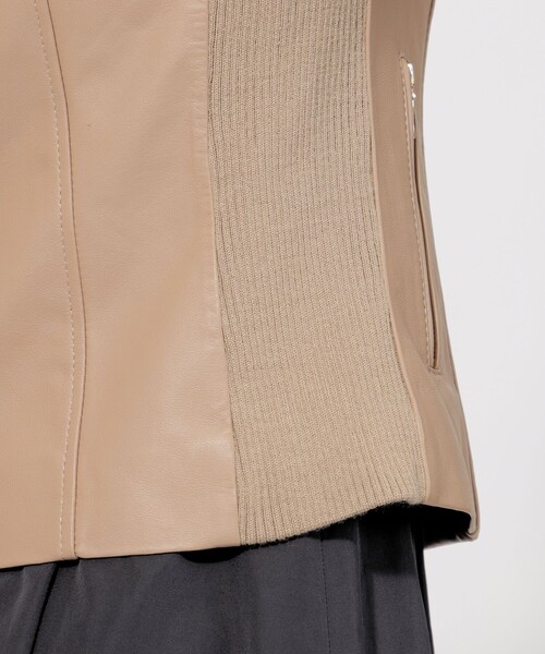 【セール】【EPOCA STORIA】 ソフトラムレザー ノーカラージャケット 《WEB＆EPOCA THE SHOP店舗限定》（ブルゾン）｜EPOCA（エポカ）