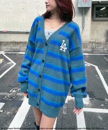 BACK TO THE FIELD（バック トゥー ザ フィールド）の「【MLB】マルチボーダーニットカーディガンワンピース（ワンピース）」