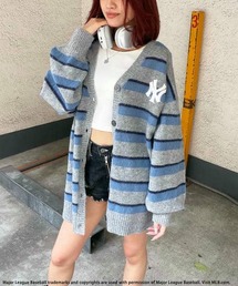 SPIRALGIRL（スパイラルガール）の「【MLB】マルチボーダーニットカーディガンワンピース（ワンピース）」