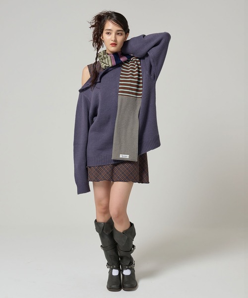 TINA：JOJUN（ティーナジョジュン）の「エンブレム付き ショルダーボタンニットプルオーバー TINA：JOJUN（ニット/セーター・レディース・パープル/グレー/ピンク系その他・M）」の22枚目の写真