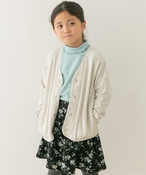 URBAN RESEARCH DOORS（アーバンリサーチドアーズ）の「裏毛Vネックカーディガン(KIDS)（Tシャツ/カットソー・キッズ・チャコールグレー/ホワイト系その他・105/120/135）」の3枚目の写真