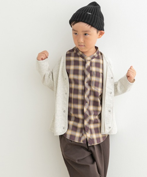 URBAN RESEARCH DOORS（アーバンリサーチドアーズ）の「裏毛Vネックカーディガン(KIDS)（Tシャツ/カットソー・キッズ・チャコールグレー/ホワイト系その他・105/120/135）」の7枚目の写真