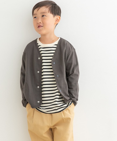 URBAN RESEARCH DOORS（アーバンリサーチドアーズ）の「裏毛Vネックカーディガン(KIDS)（Tシャツ/カットソー・キッズ・チャコールグレー/ホワイト系その他・105/120/135）」の10枚目の写真