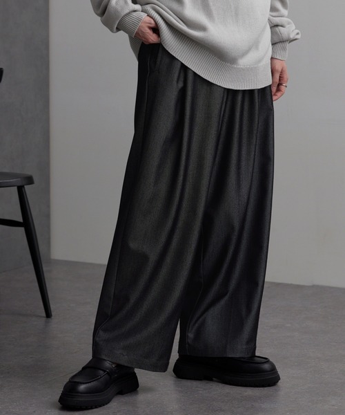 MONO-MART(モノマート)の「TR タックワイド ストレッチ スラックスパンツ(スラックス・メンズ・グレー系1/ブラック系2/ブラウン系その他2/グレー系2/ブラウン系その他5/グレー系/ブラック系3/ブラック系1/バーガンディー/ベージュ系その他/ネイビー/ブラウン系/グレー系4/カーキ系/ダークブラウン系3/ブラック系/ベージュ系その他7・L/S/XS/M/XL)」の3枚目の写真