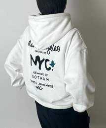 【MARK GONZALES / マークゴンザレス】別注 ビッグシルエット イラストバックプリント プルオーバーパーカー フーディー カットソー ユニセックス