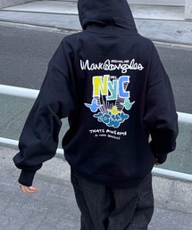 【MARK GONZALES / マークゴンザレス】別注 ビッグシルエット イラストバックプリント プルオーバーパーカー フーディー カットソー ユニセックス