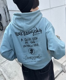 【MARK GONZALES / マークゴンザレス】別注 ビッグシルエット イラストバックプリント プルオーバーパーカー フーディー カットソー ユニセックス