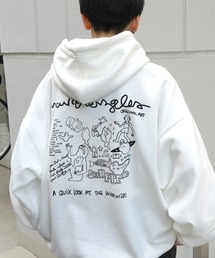 【MARK GONZALES / マークゴンザレス】別注 ビッグシルエット イラストバックプリント プルオーバーパーカー フーディー カットソー ユニセックス
