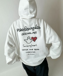【MARK GONZALES / マークゴンザレス】別注 ビッグシルエット イラストバックプリント プルオーバーパーカー フーディー カットソー ユニセックス