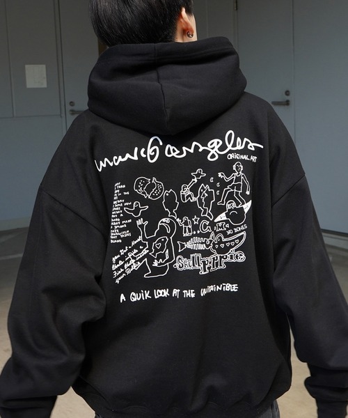 Mark Gonzales(マーク・ゴンザレス)の「【MARK GONZALES / マークゴンザレス】別注 ビッグシルエット イラストバックプリント プルオーバーパーカー フーディー カットソー ユニセックス(パーカー・メンズ・グリーン系その他3/グリーン系その他2/ブルー系その他/グリーン系その他/ミント/ベージュ/ベージュ系その他4/ホワイト系その他3/ホワイト系その他/ベージュ系その他/ホワイト/ブルー系その他2/サックスブルー/ブラック/ホワイト系その他4/ブラック系その他3/ベージュ系その他3/ホワイト系その他2/ブラック系その他/ホワイト系その他5/ホワイト系その他6/ブラック系その他5/ブラック系その他6/ライトグレー系5/ライトグレー系6/ホワイト系1/ホワイト系2/ブラック系1/ホワイト系その他7/ブラック系その他7/ブラック系2/ライトグレー系1/ライトグレー系2/ライトグレー系7/グレー系3/グレー系4/ホワイト系3/ブラック系4/ブラック系3/ホワイト系4/ブラック系その他4・XL/M/L)」の16枚目の写真