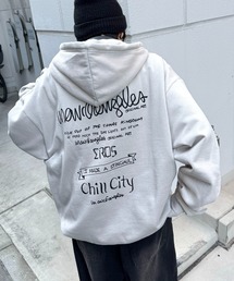 Mark Gonzales（マーク・ゴンザレス）の「【MARK GONZALES / マークゴンザレス】別注 ビッグシルエット イラストバックプリント プルオーバーパーカー フーディー カットソー ユニセックス（パーカー）」