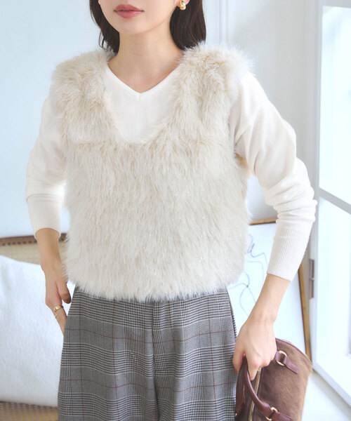 M/L/XL 選べるネック ] メルティベーシックニットトップス（ニット