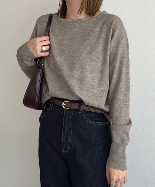 KOBE LETTUCE（コウベレタス）の「[ M/L/XL 選べるネック ] メルティベーシックニットトップス（ニット/セーター・レディース・ホワイト系/アイボリー系1/イエロー系/イエロー/ネイビー/ブルー系/ブラック系/ホワイト/ブラウン/ピンク/グリーン/ベージュ系/ピンク系/グリーン系/バーガンディー/アイボリー系/ブルー/グレー/グレー系/ネイビー系/ブラック/ブラウン系/レッド系/ベージュ/レッド系1/レッド/コーラルピンク/ブラック系1/ライトグレー系/ライトグレー系1/グレー系1/ベージュ系1/アイボリー系2/ブルー系1/ブルー系2/ピンク系1/ピンク系2/サックスブルー/ライトグレー・L/M/XL）」の17枚目の写真