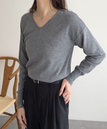 [ M/L/XL 選べるネック ] メルティベーシックニットトップス