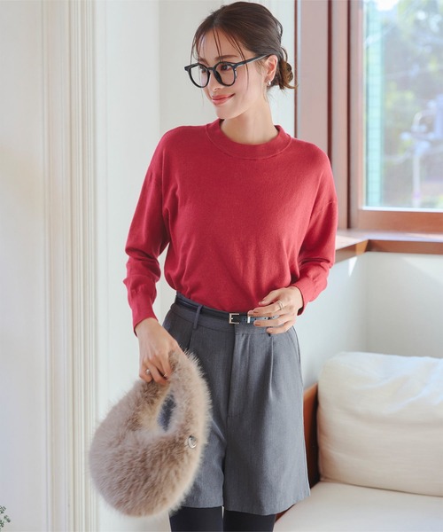 M/L/XL 選べるネック ] メルティベーシックニットトップス（ニット