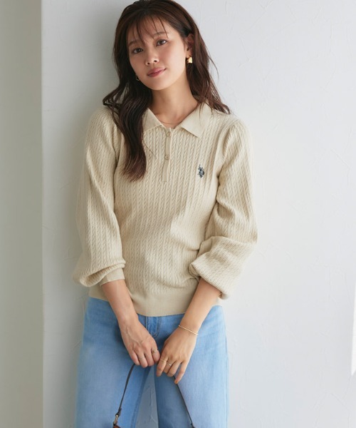 【U.S.POLO ASSN.】ケーブルポロニット（ニット/セーター）｜Pierrot（ピエロ）