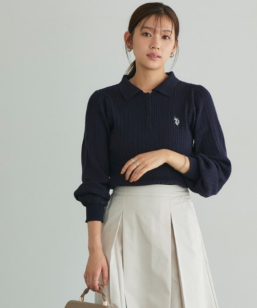 【U.S.POLO ASSN.】ケーブルポロニット（ニット/セーター）｜Pierrot（ピエロ）