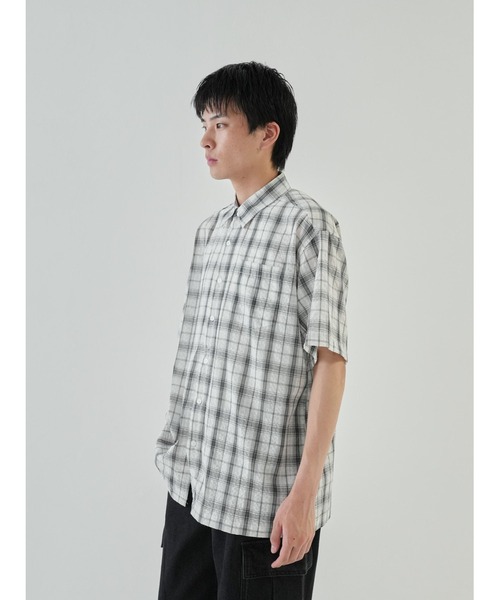 セール】チェックシャツ 半袖 ユニセックス（シャツ/ブラウス