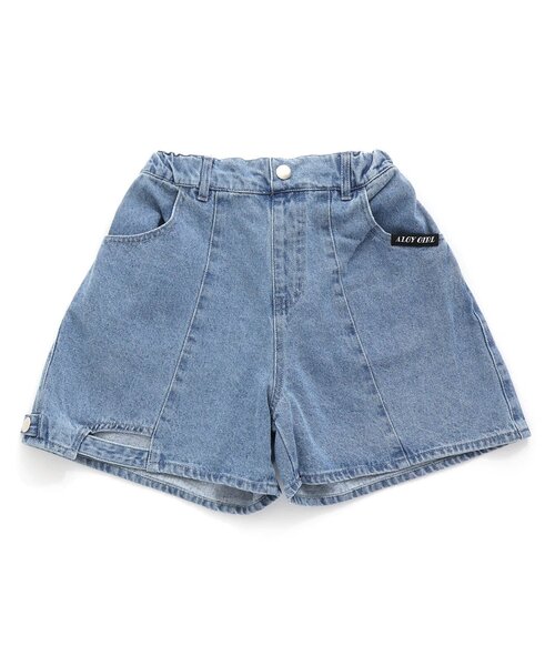 algy(アルジー)の「スソデザインデニムショーパン(デニムパンツ・キッズ・サックスブルー/ブラック/グレー・SMALL/MEDIUM/X-SMALL/XX-SMALL)」の3枚目の写真
