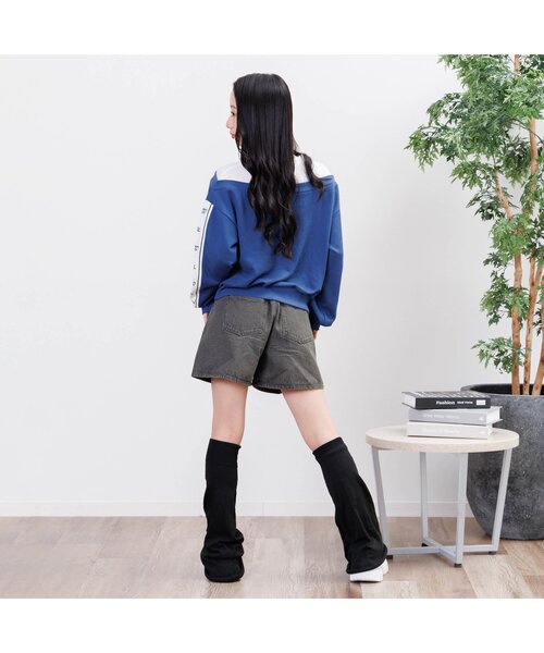 algy(アルジー)の「スソデザインデニムショーパン(デニムパンツ・キッズ・サックスブルー/ブラック/グレー・SMALL/MEDIUM/X-SMALL/XX-SMALL)」の5枚目の写真