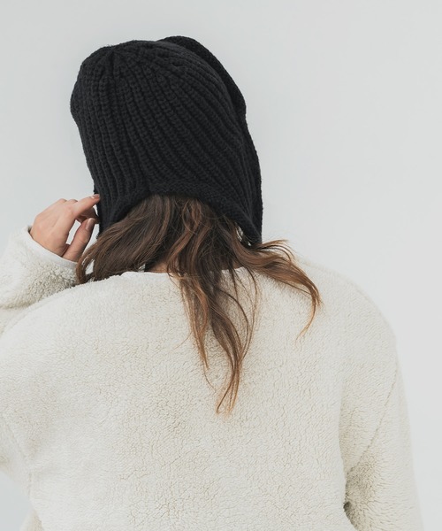 coca（coca）（コカ）の「ニットフライトキャップ（ニットキャップ/ビーニー・レディース・ブラック/グレー/ベージュ・ONE SIZE）」の8枚目の写真