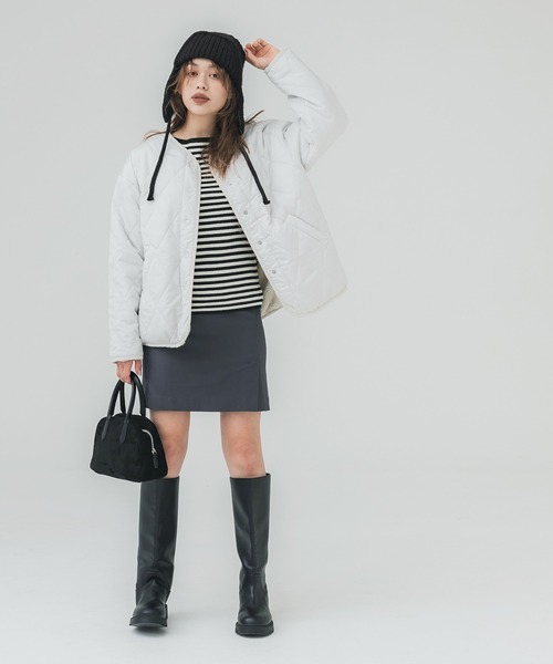 coca（coca）（コカ）の「ニットフライトキャップ（ニットキャップ/ビーニー・レディース・ブラック/グレー/ベージュ・ONE SIZE）」の6枚目の写真