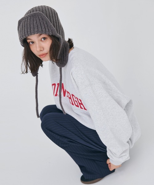 coca（coca）（コカ）の「ニットフライトキャップ（ニットキャップ/ビーニー・レディース・ブラック/グレー/ベージュ・ONE SIZE）」の13枚目の写真