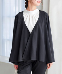 KOBE LETTUCE | ノーカラーフレアペプラムジャケット(ノーカラージャケット)