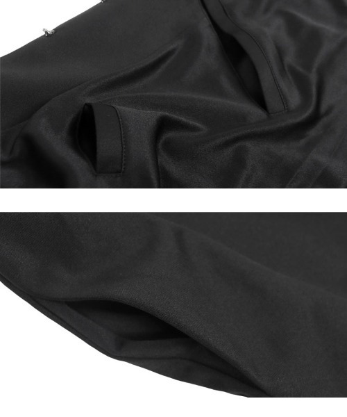 KOBE LETTUCE（コウベレタス）の「ノーカラーフレアペプラムジャケット（ノーカラージャケット・レディース・ブラック/モカ/ネイビー・M）」の5枚目の写真